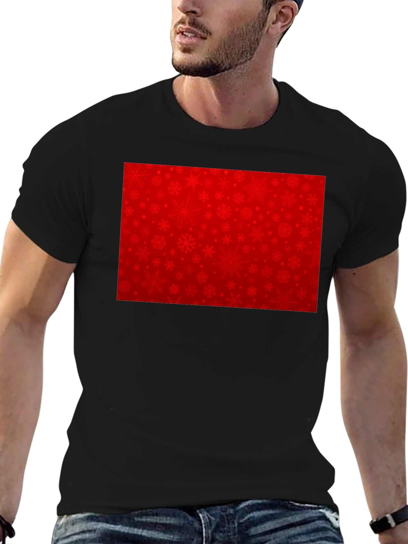 Festive Snowflake Pattern T-Shirt - Holiday Style