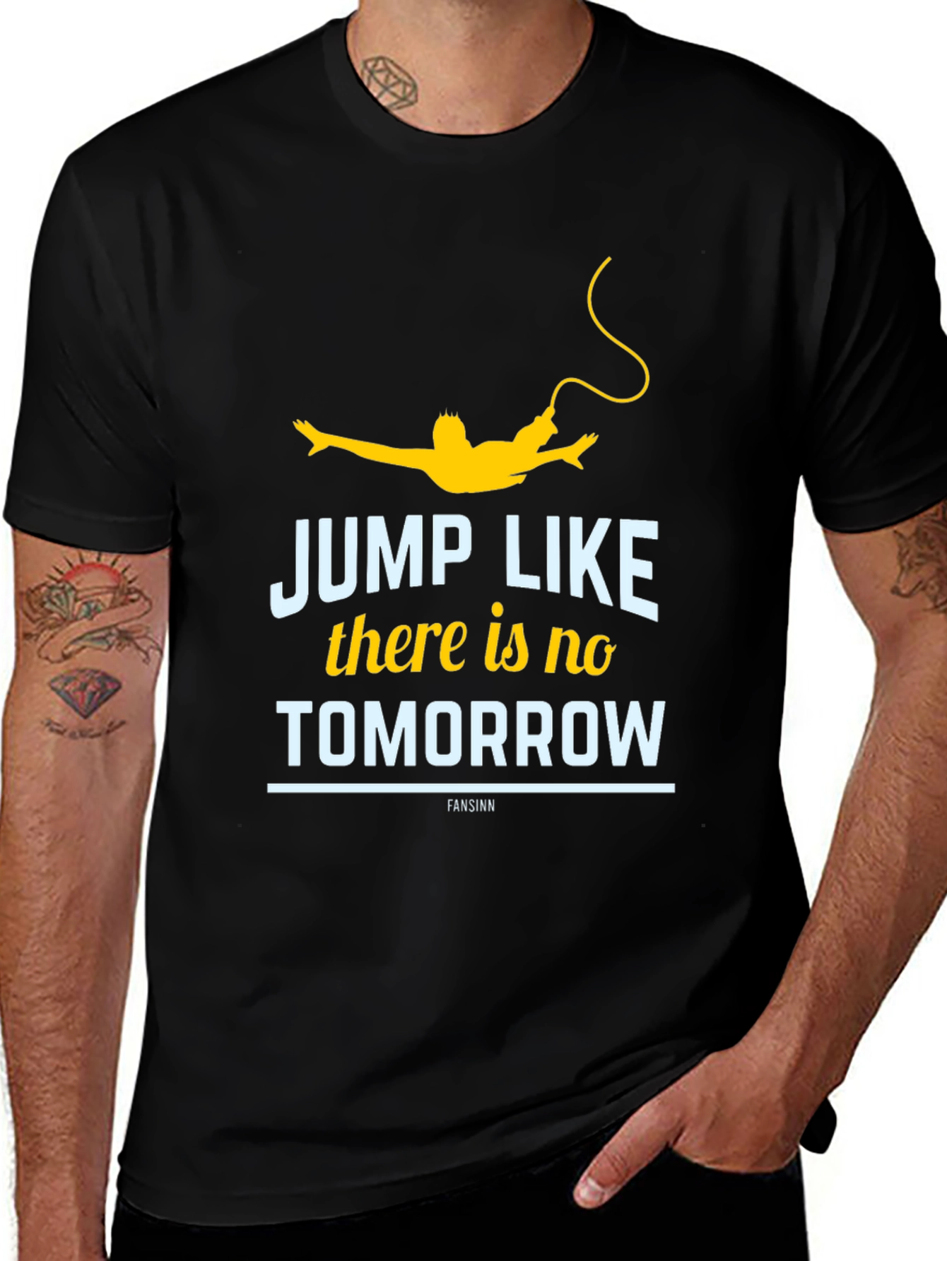 Jump Like No Tomorrow Black Graphic Tee
