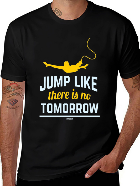 Jump Like No Tomorrow Black Graphic Tee