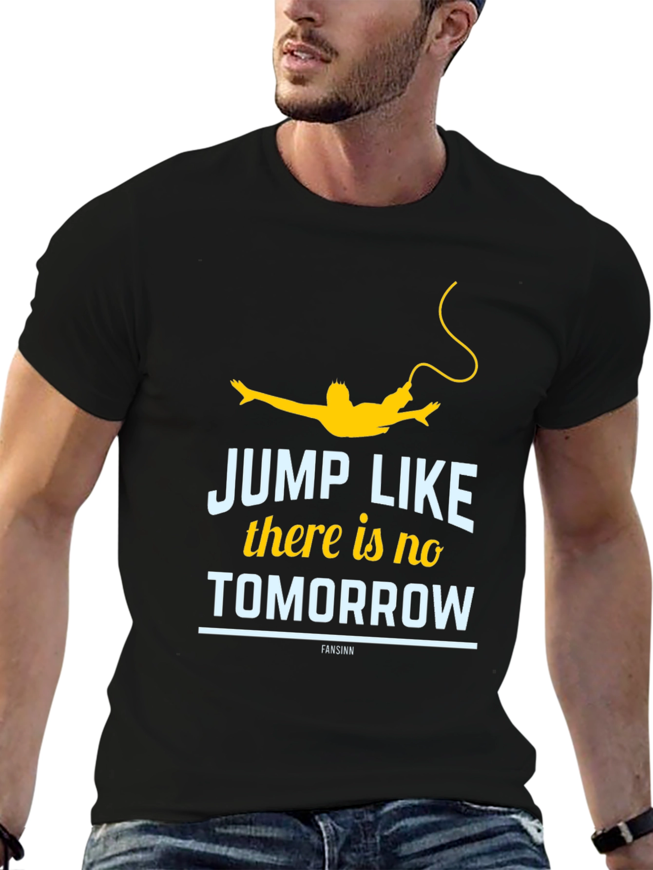 Jump Like No Tomorrow Black Graphic Tee