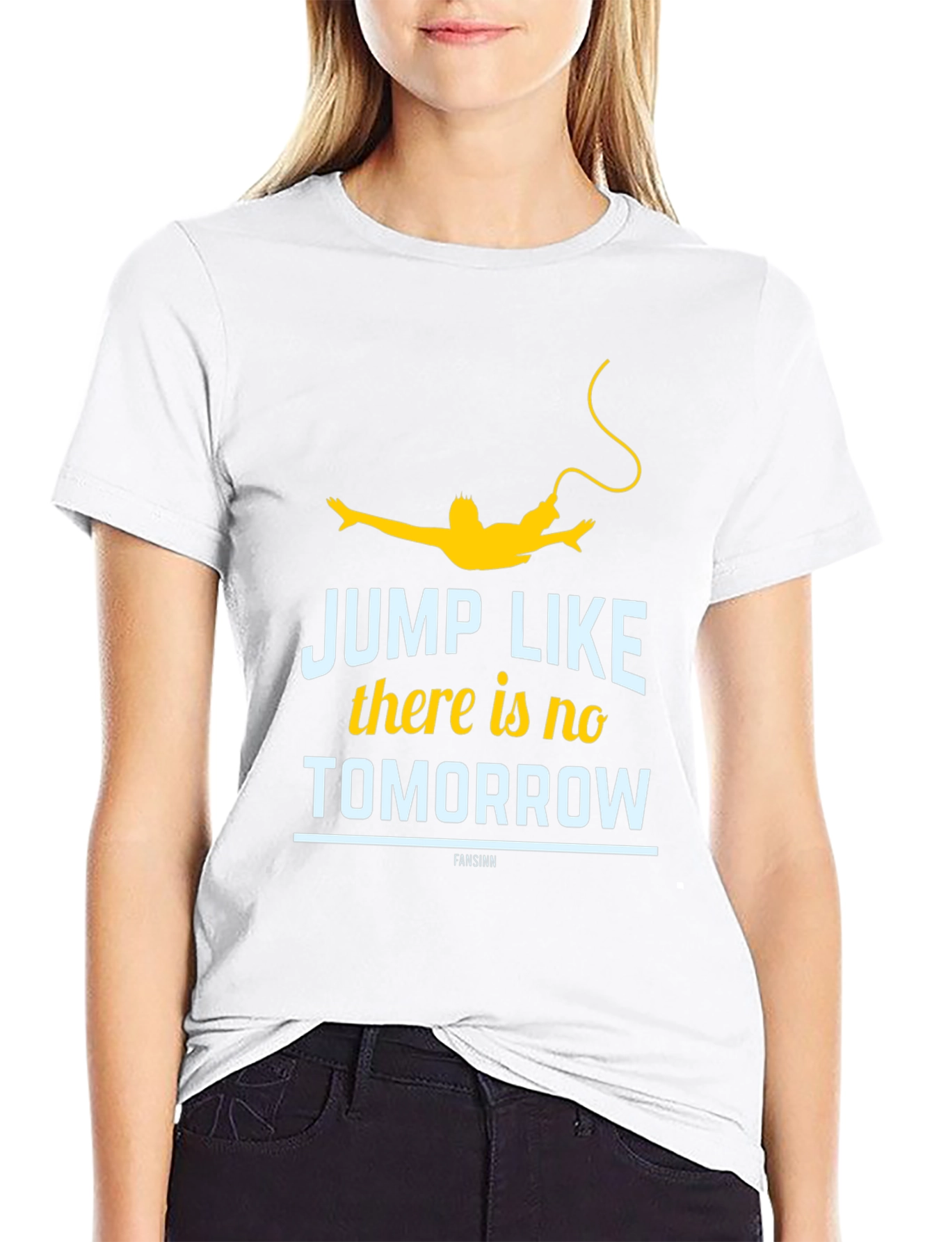Jump Like No Tomorrow Black Graphic Tee