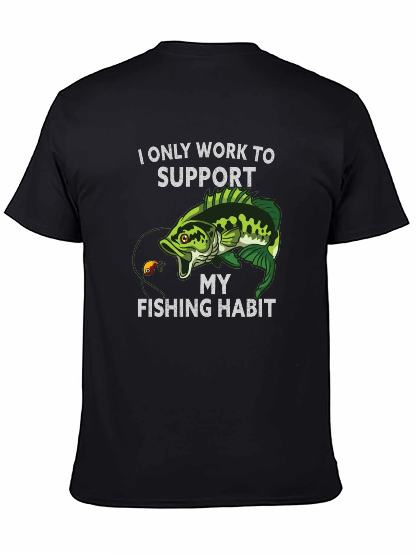 Fishing Habit T-Shirt - Black Graphic Tee