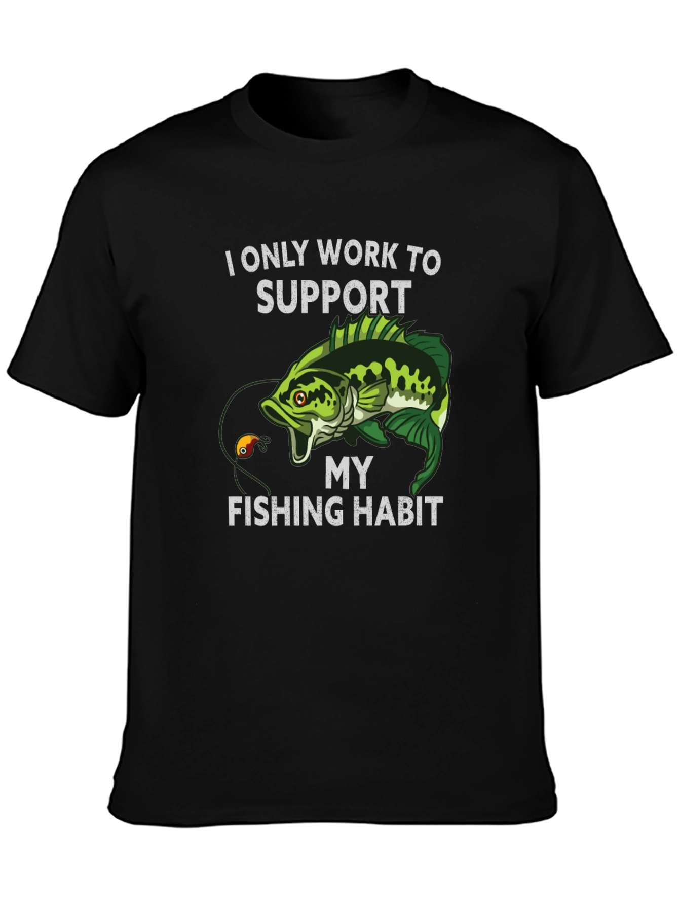 Fishing Habit T-Shirt - Black Graphic Tee