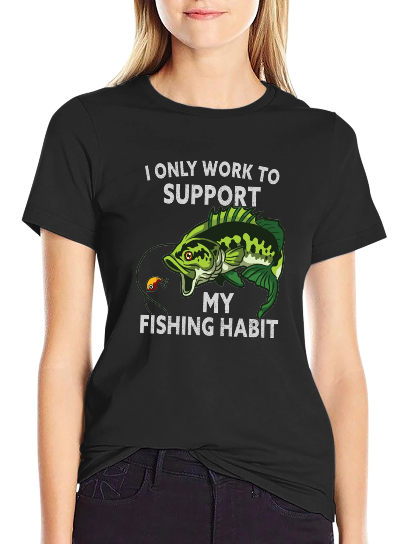 Fishing Habit T-Shirt - Black Graphic Tee