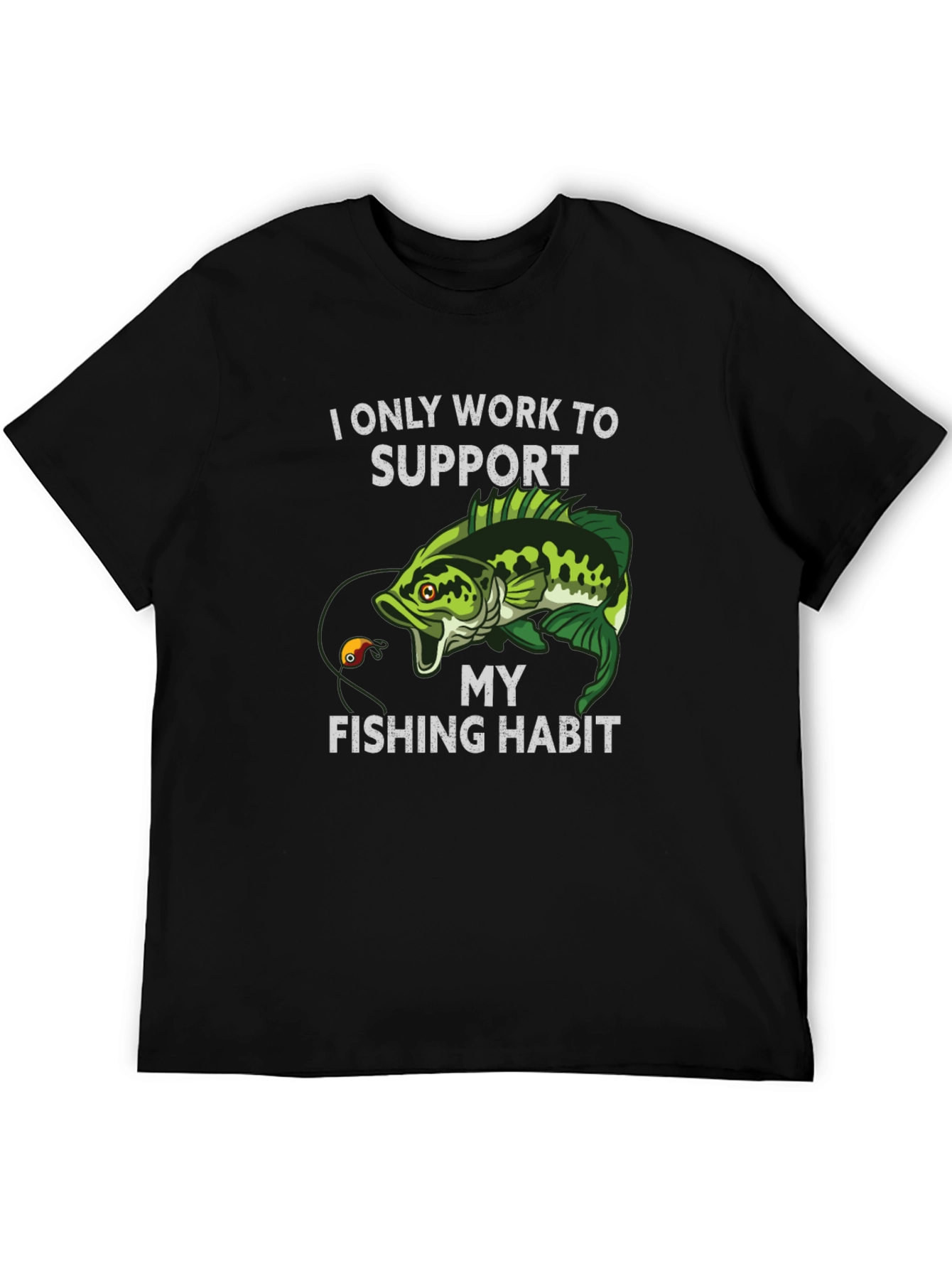 Fishing Habit T-Shirt - Black Graphic Tee