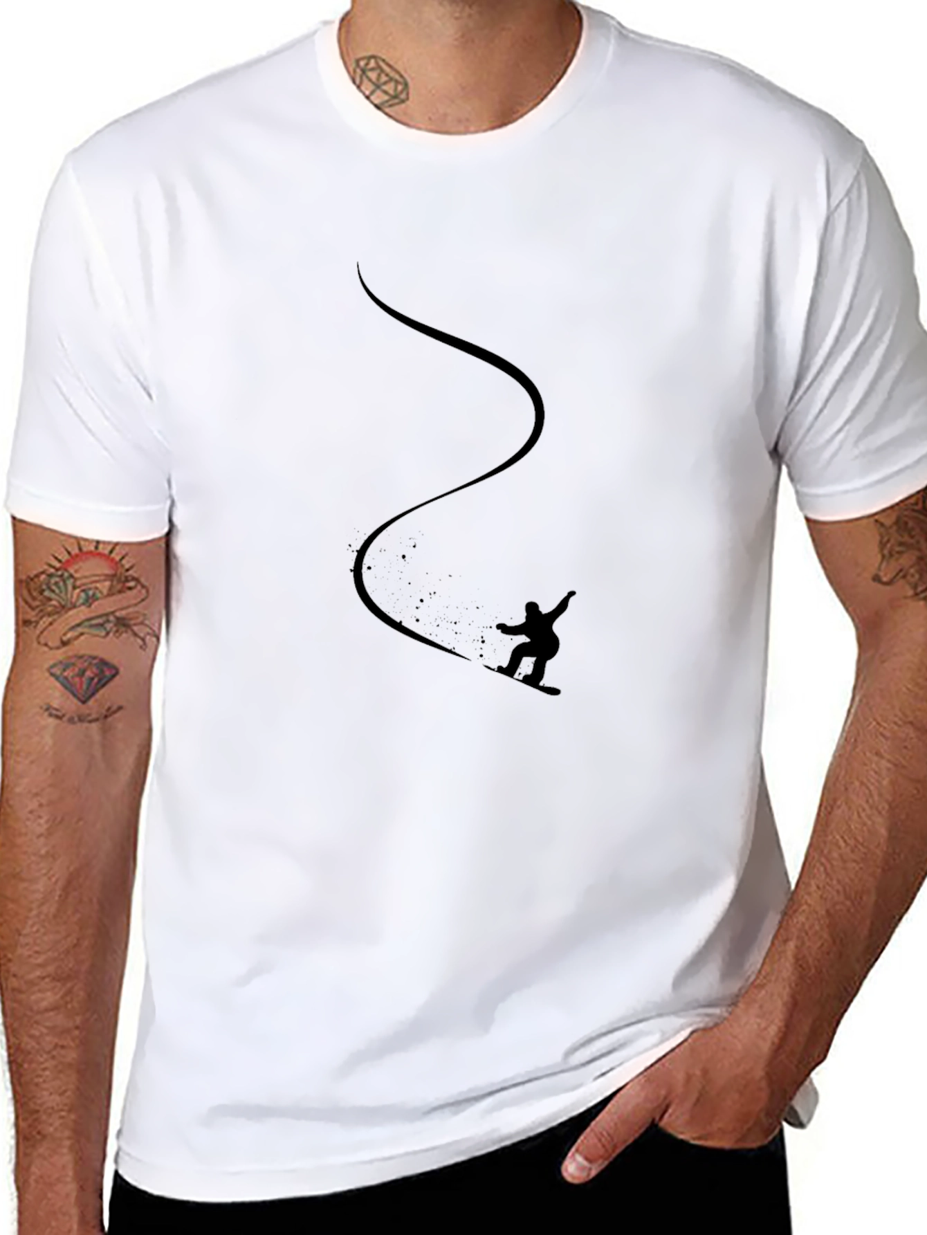 Black Snowboarder Tee - Adventure Ready Style
