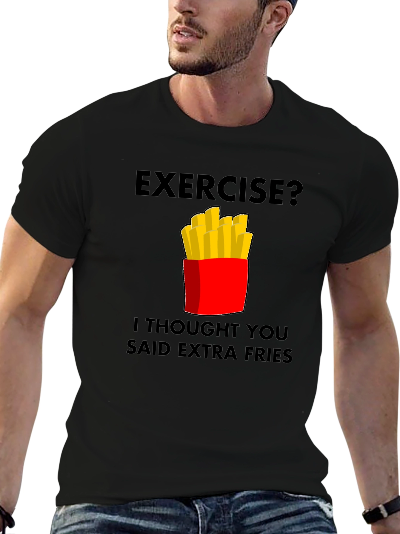 Funny Extra Fries Graphic T-Shirt