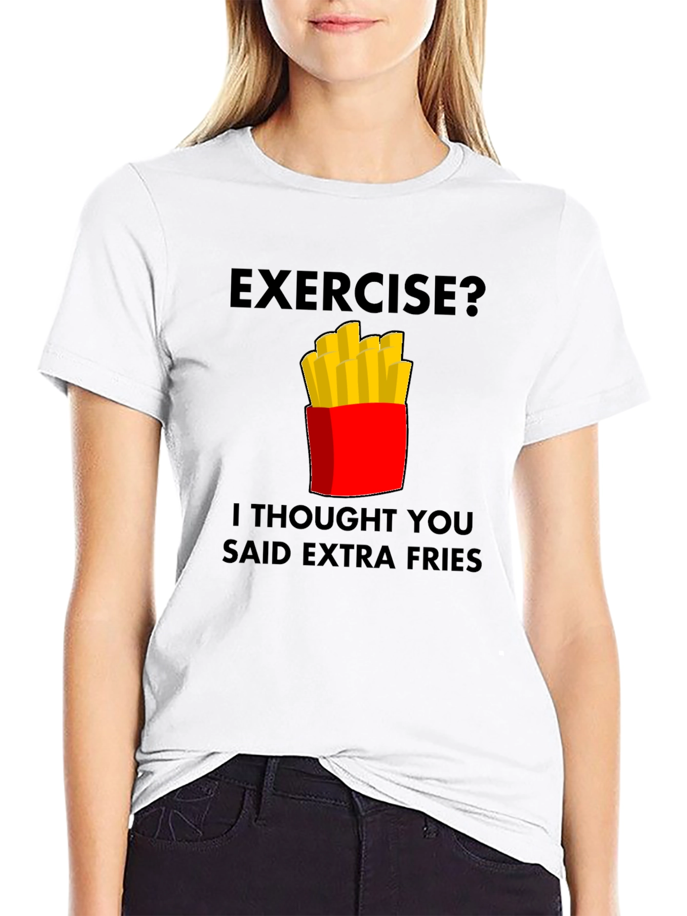 Funny Extra Fries Graphic T-Shirt
