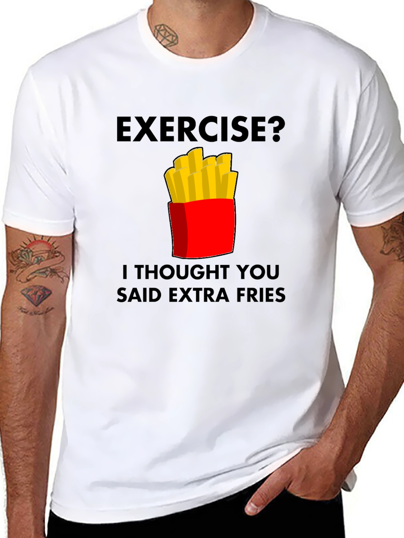Funny Extra Fries Graphic T-Shirt
