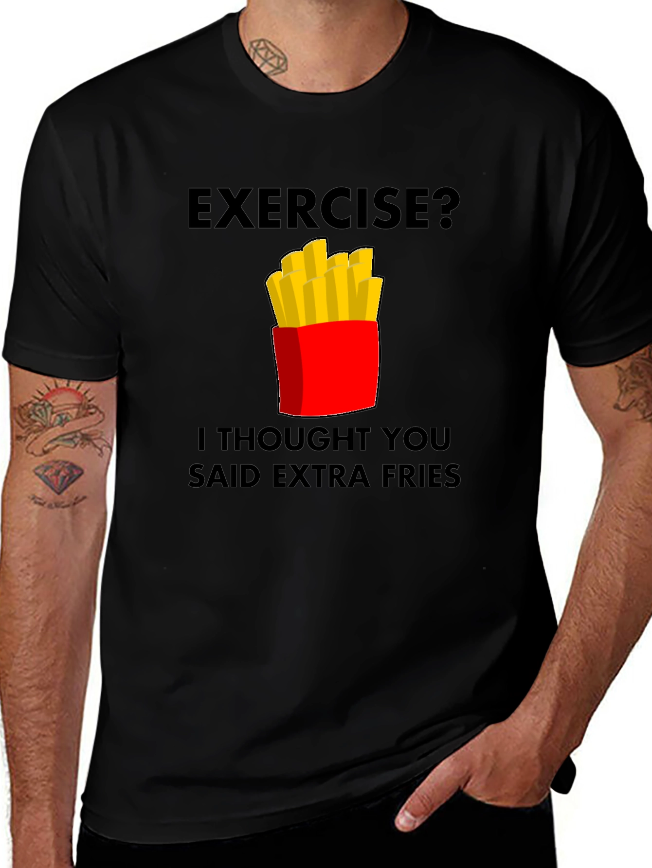 Funny Extra Fries Graphic T-Shirt