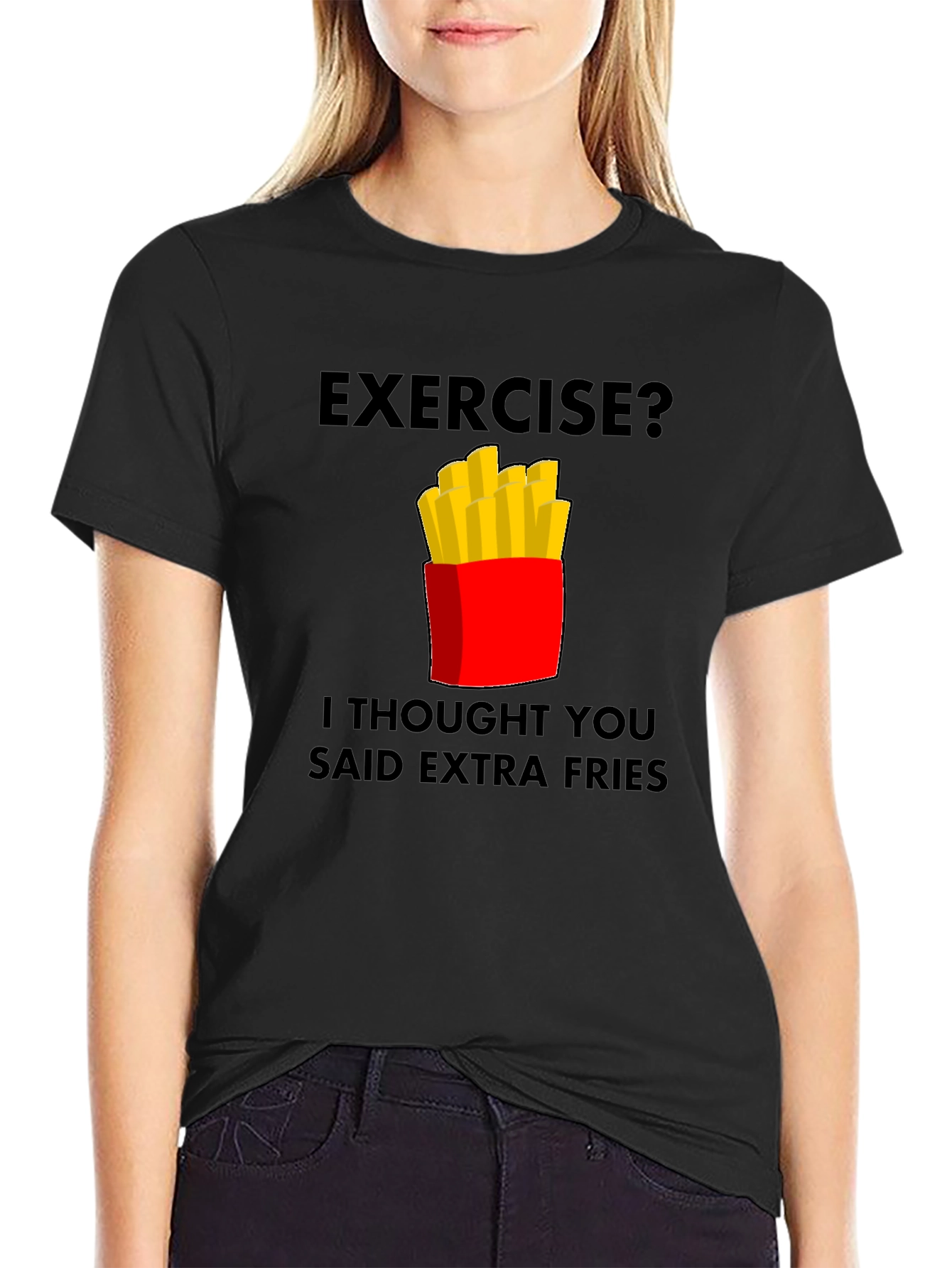 Funny Extra Fries Graphic T-Shirt