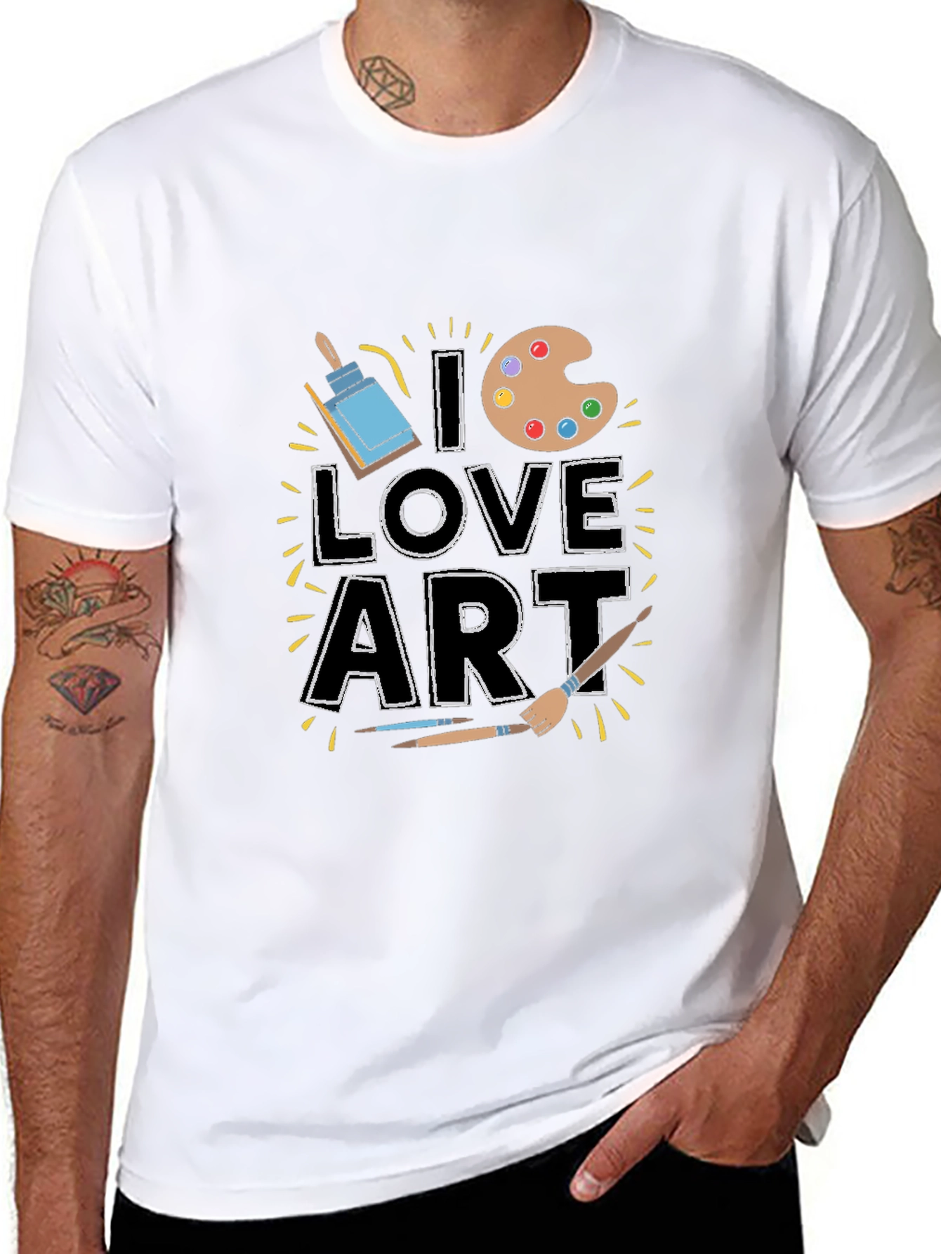 I Love Art T-Shirt - Black Short Sleeve