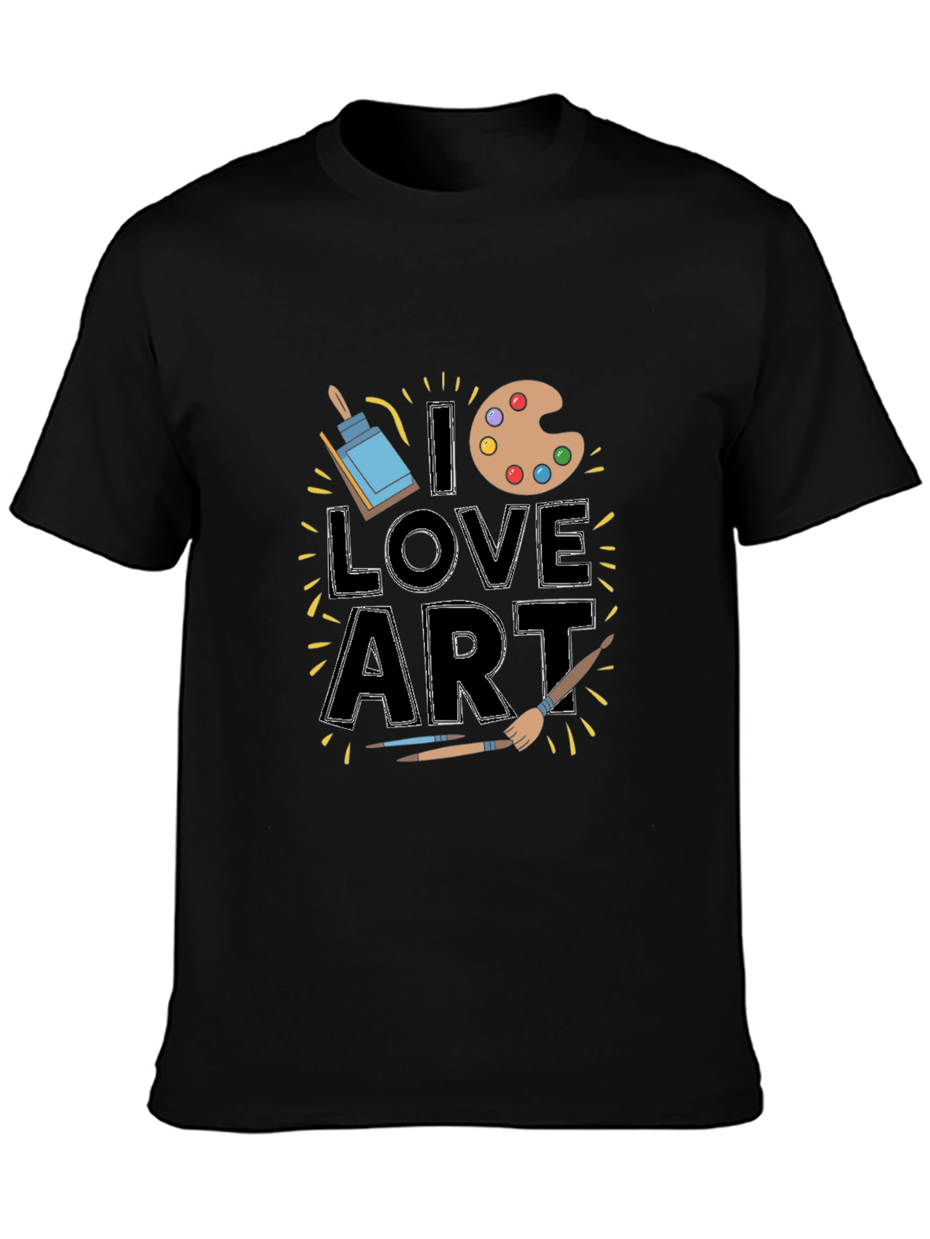 I Love Art T-Shirt - Black Short Sleeve