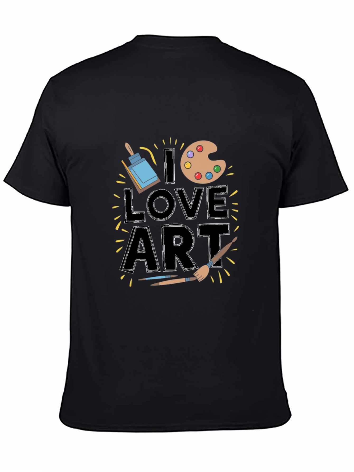 I Love Art T-Shirt - Black Short Sleeve