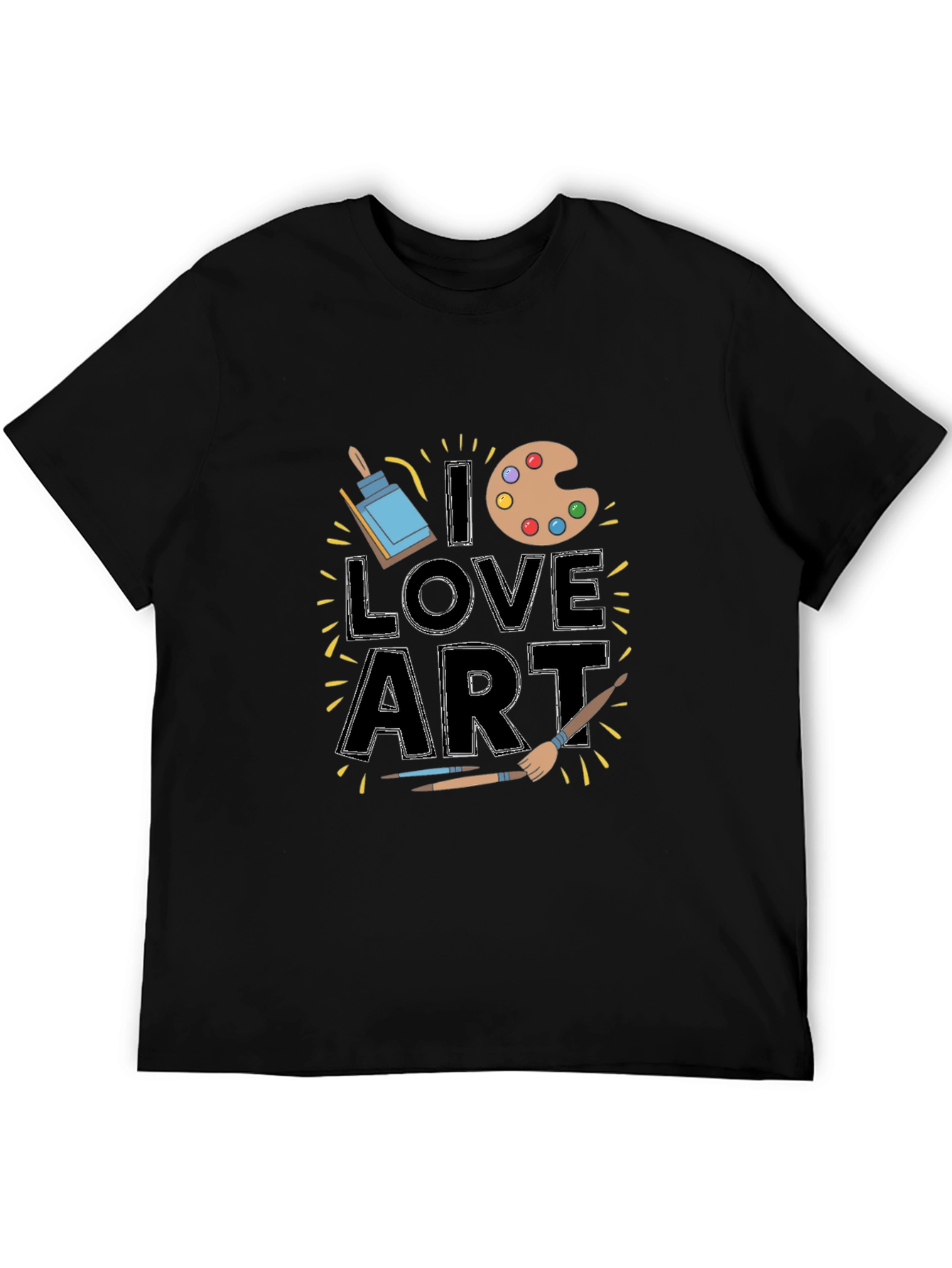 I Love Art T-Shirt - Black Short Sleeve