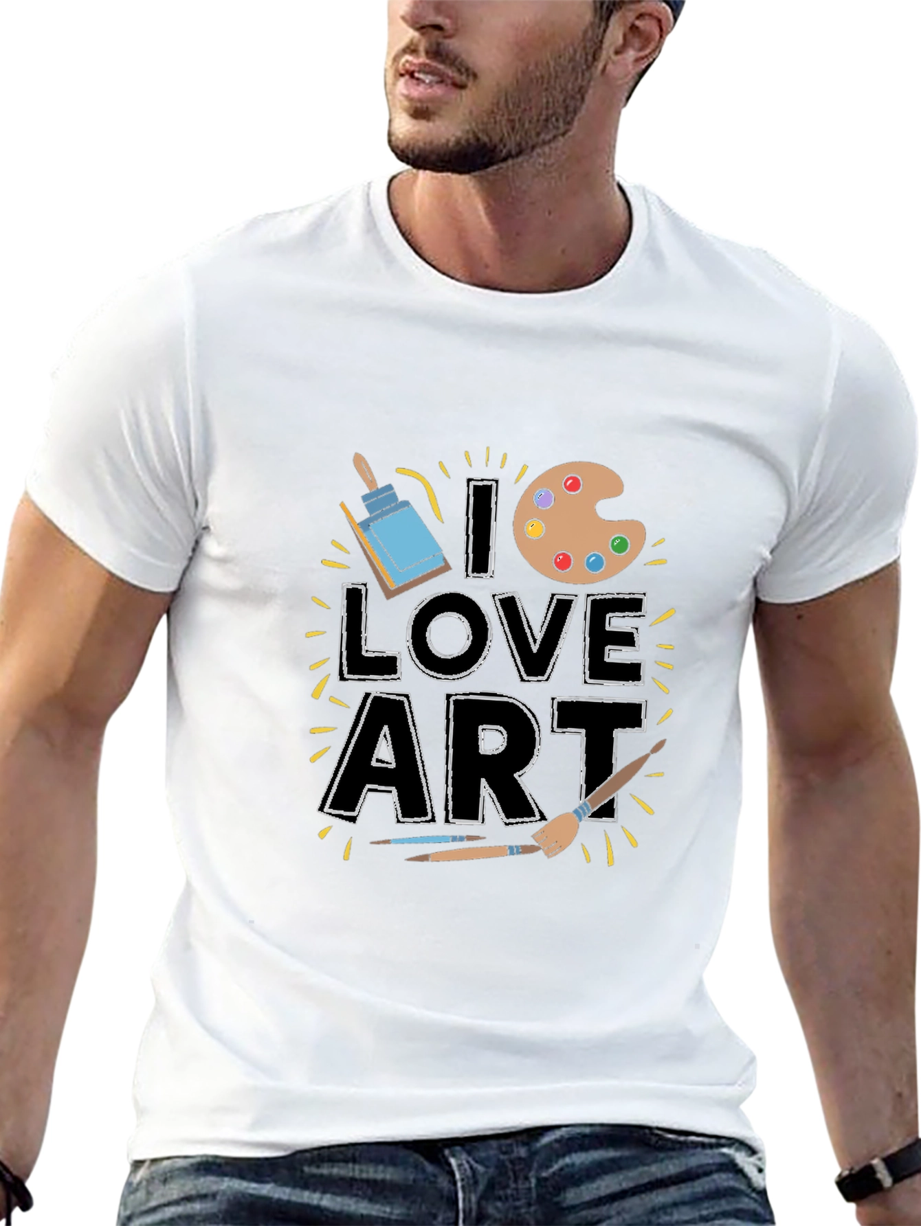 I Love Art T-Shirt - Black Short Sleeve