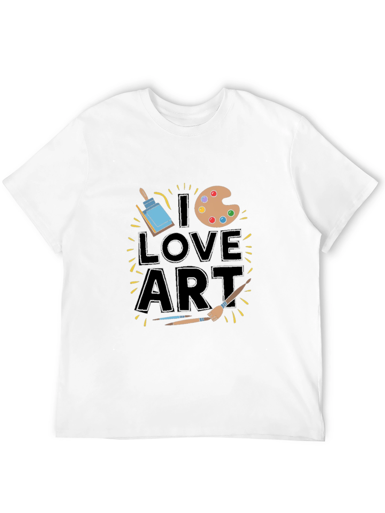 I Love Art T-Shirt - Black Short Sleeve
