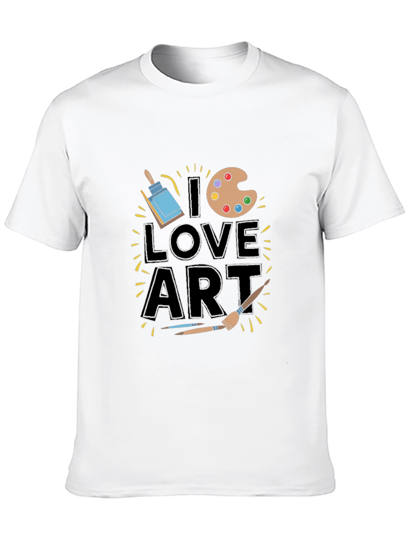 I Love Art T-Shirt - Black Short Sleeve