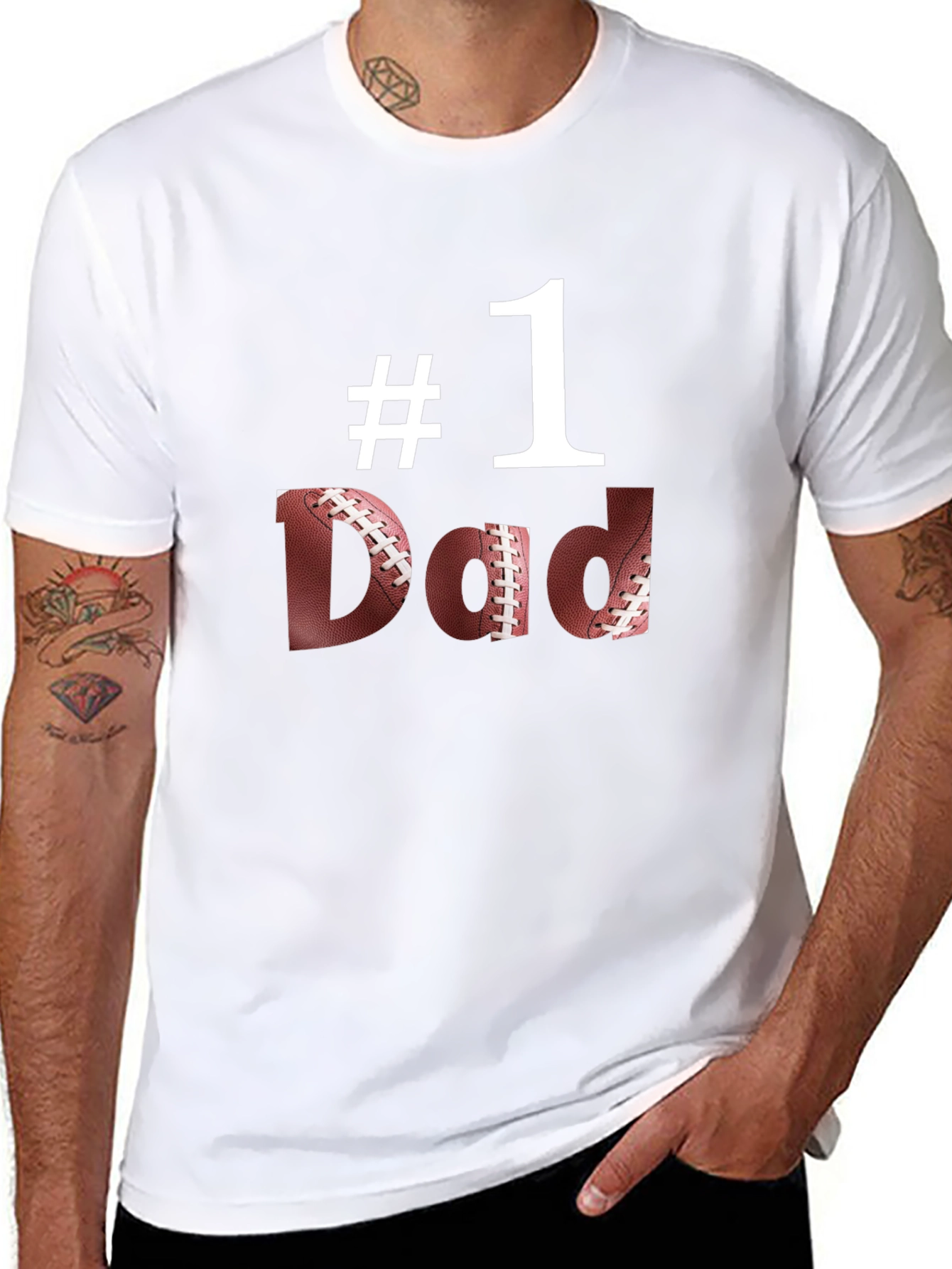 #1 Dad Football T-Shirt - Fathers Day Gift