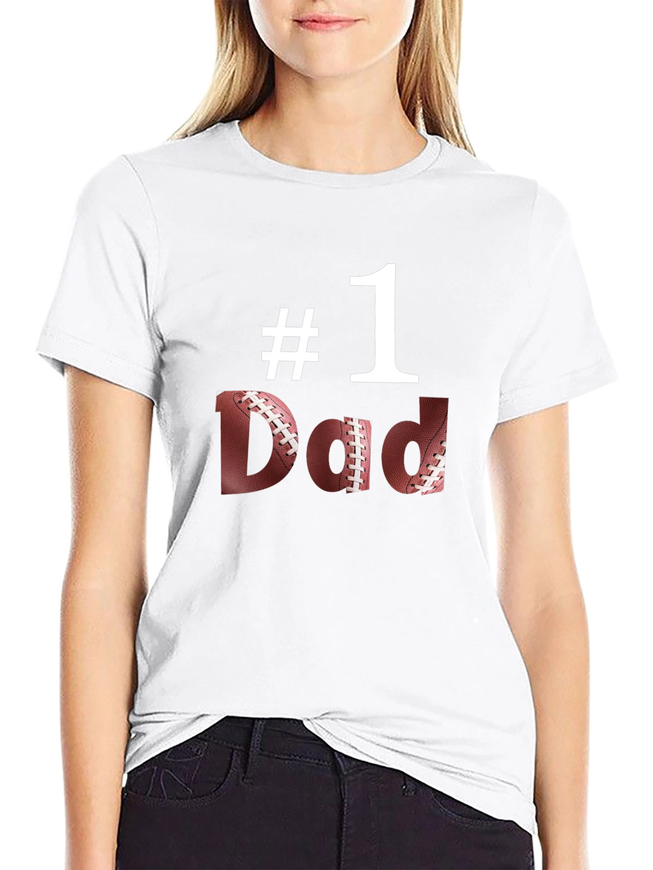 #1 Dad Football T-Shirt - Fathers Day Gift