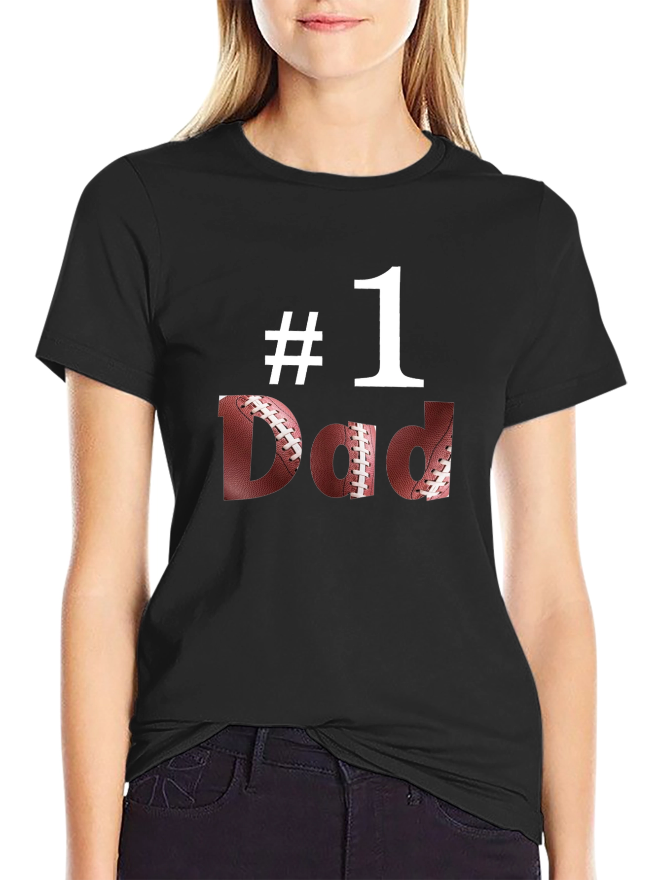 #1 Dad Football T-Shirt - Fathers Day Gift