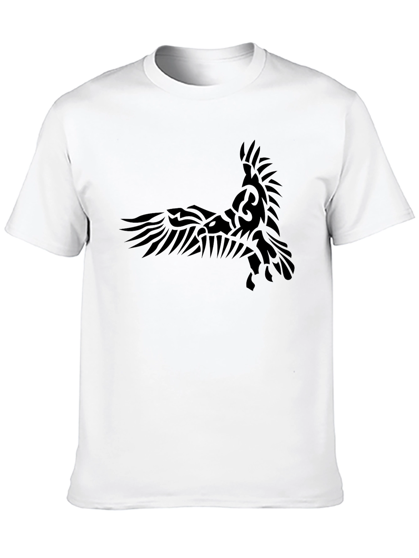 Tribal Raven Graphic Black T-Shirt
