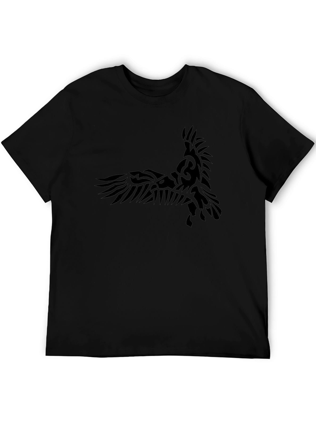 Tribal Raven Graphic Black T-Shirt