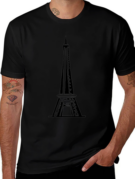 Eiffel Tower Graphic Tee - Black