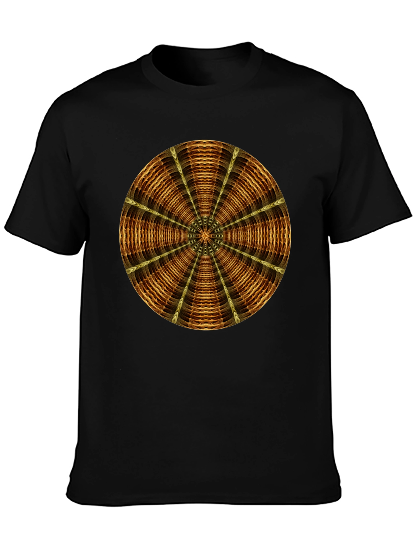 Geometric Mandala Graphic Tee - Stylish Mens Black T-Shirt