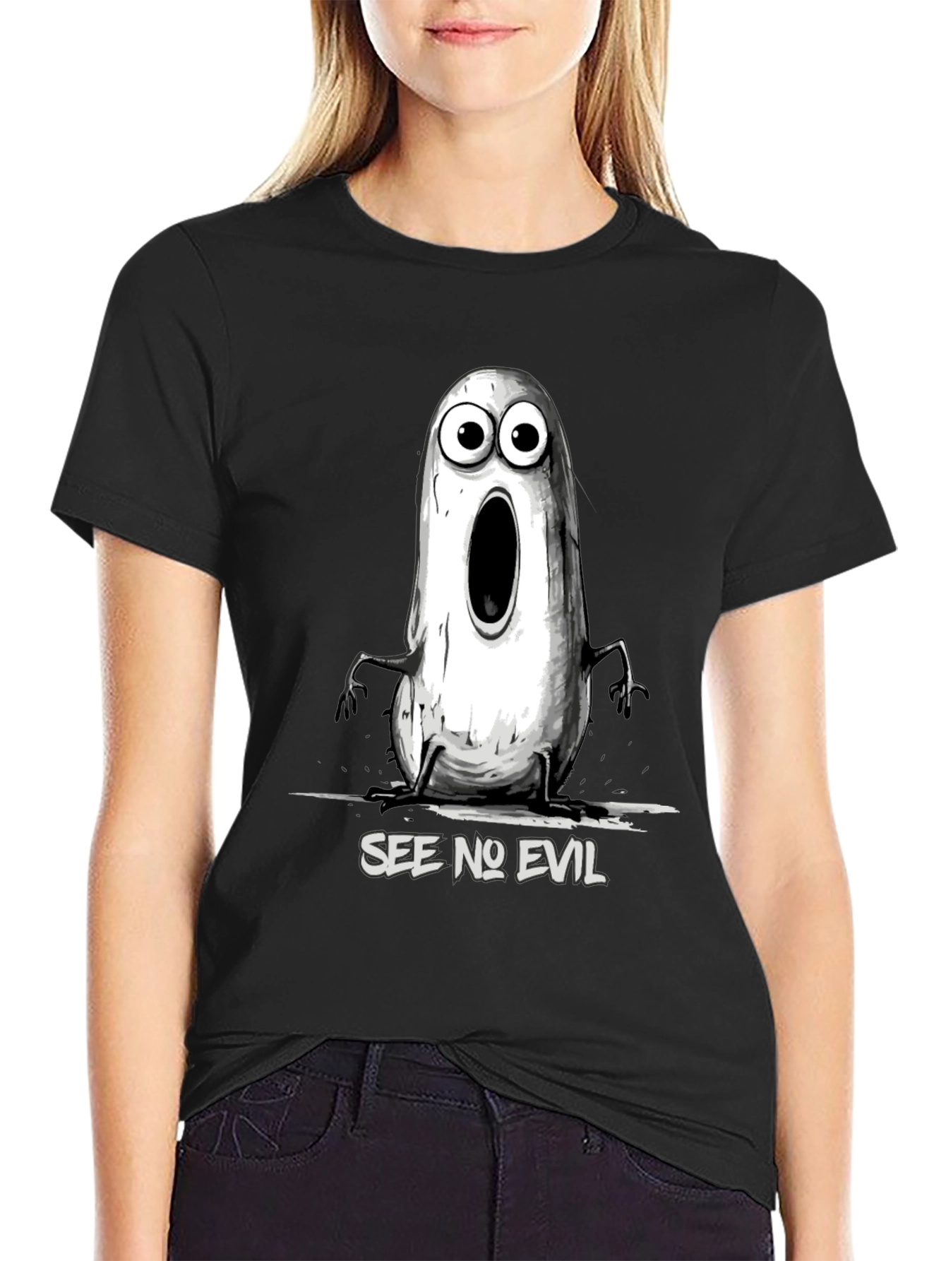See No Evil Graphic T-Shirt - Mens Black Tee