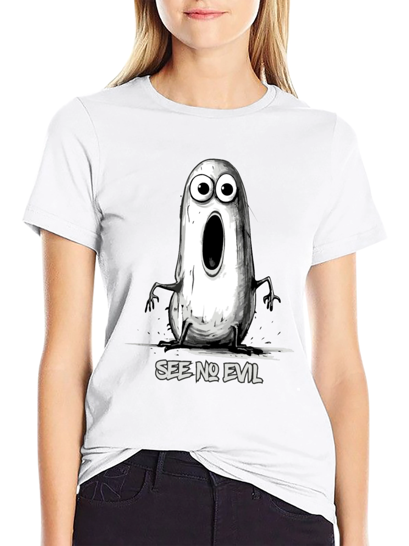 See No Evil Graphic T-Shirt - Mens Black Tee