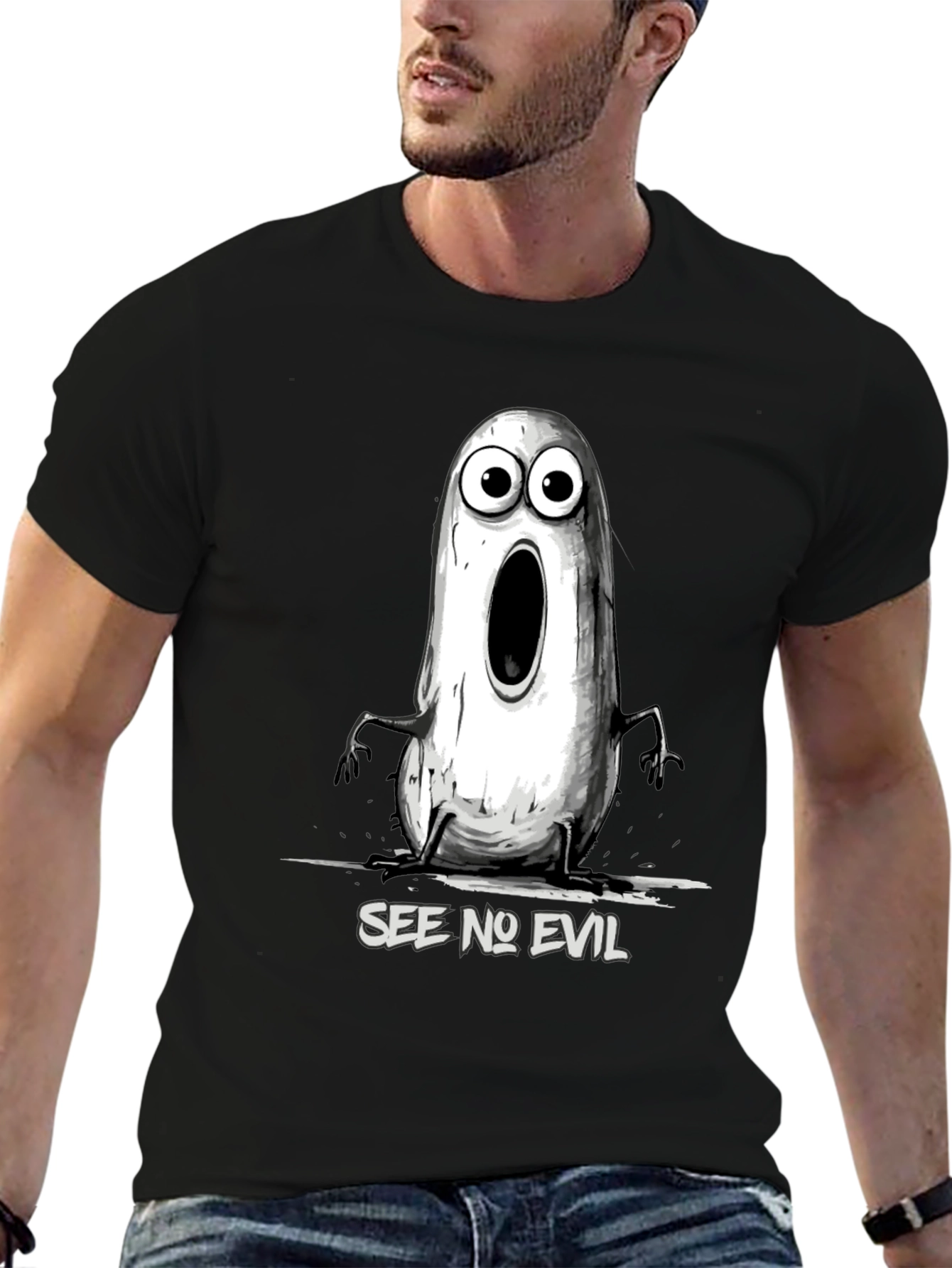 See No Evil Graphic T-Shirt - Mens Black Tee
