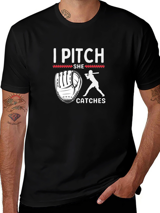 I Pitch She Catches Baseball T-Shirt