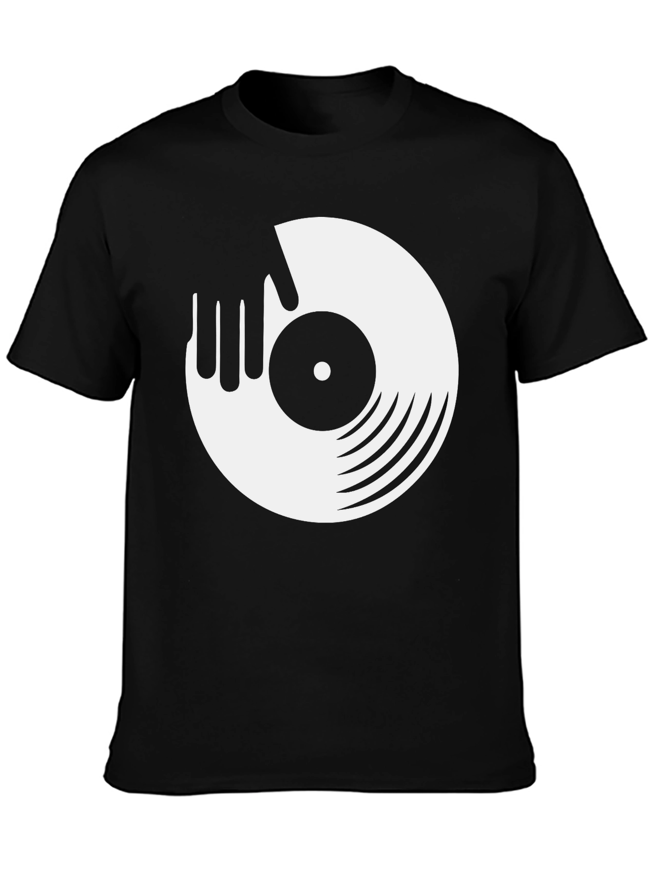 DJ Record Graphic Tee - Black