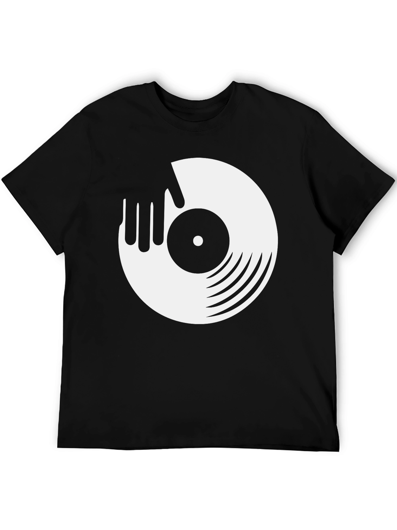 DJ Record Graphic Tee - Black