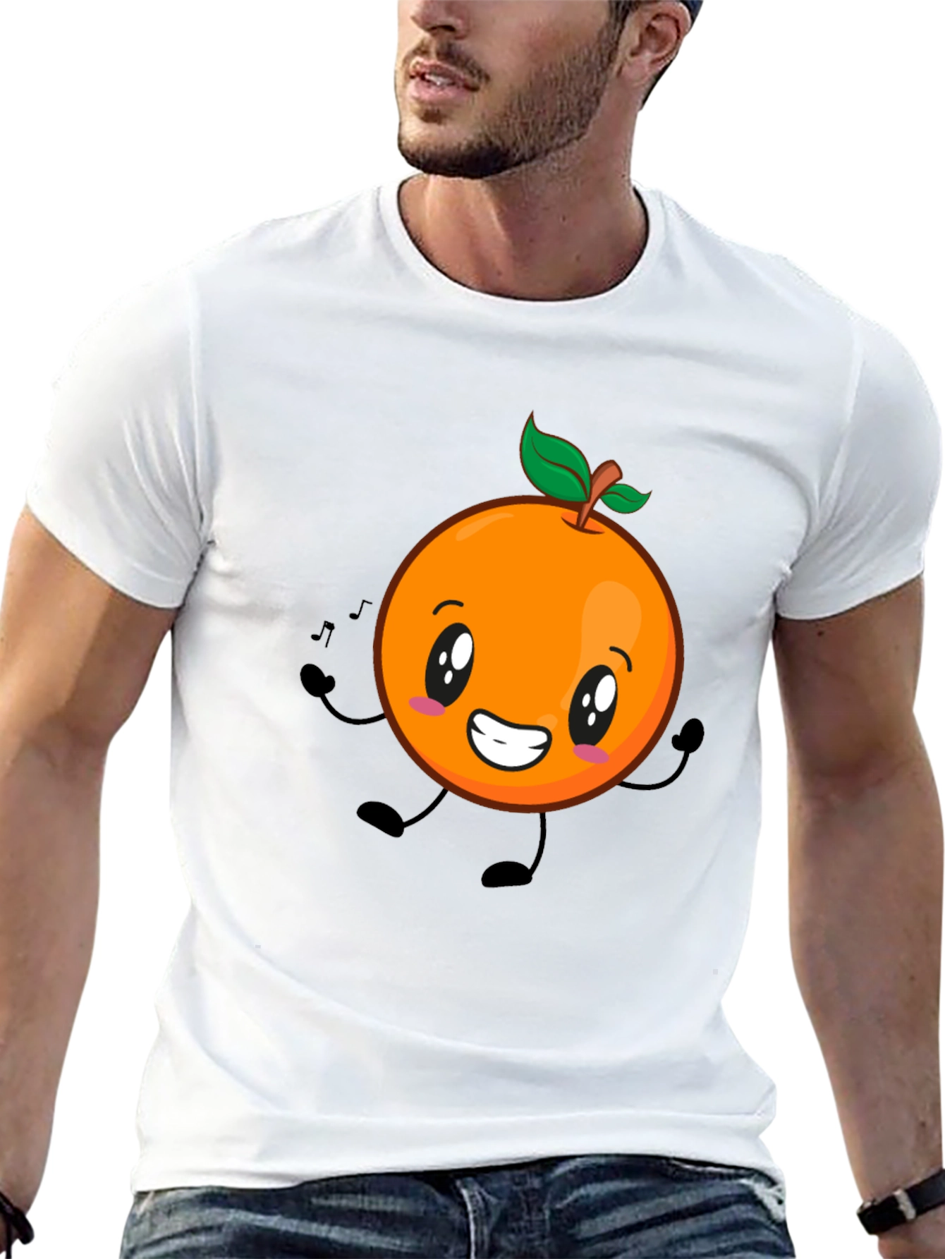 Fun Orange Graphic T-Shirt - Casual Everyday Wear