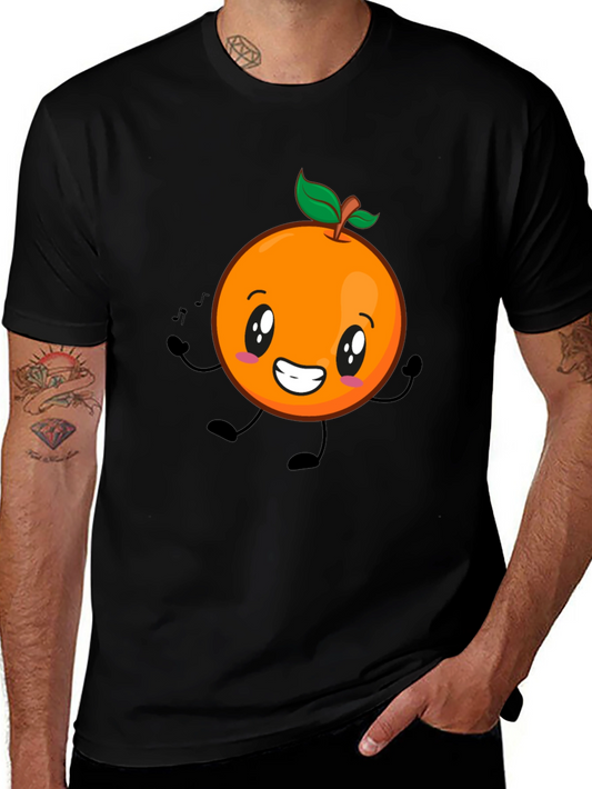Fun Orange Graphic T-Shirt - Casual Everyday Wear