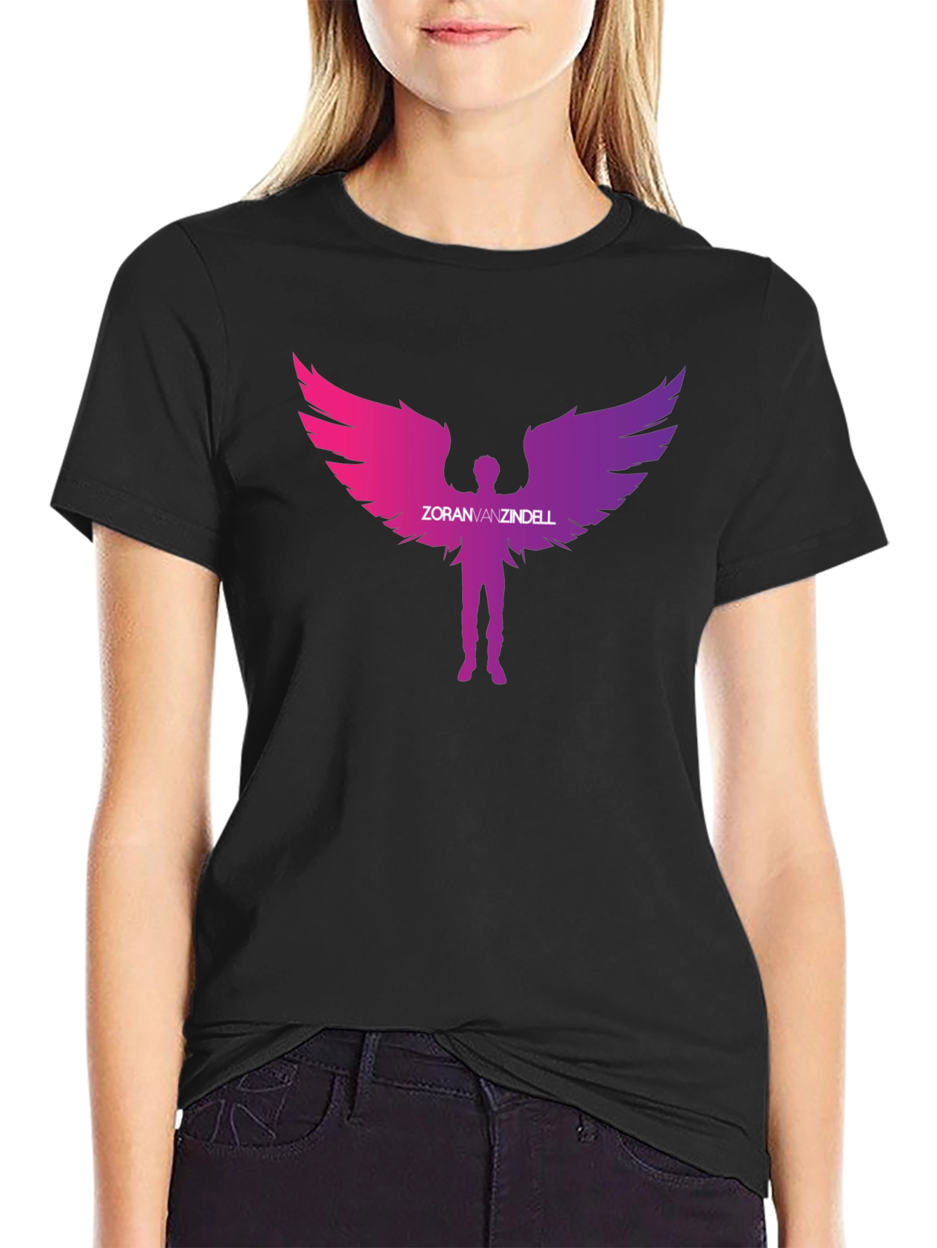 Zoran Vanzindell Angel Wings Black T-Shirt