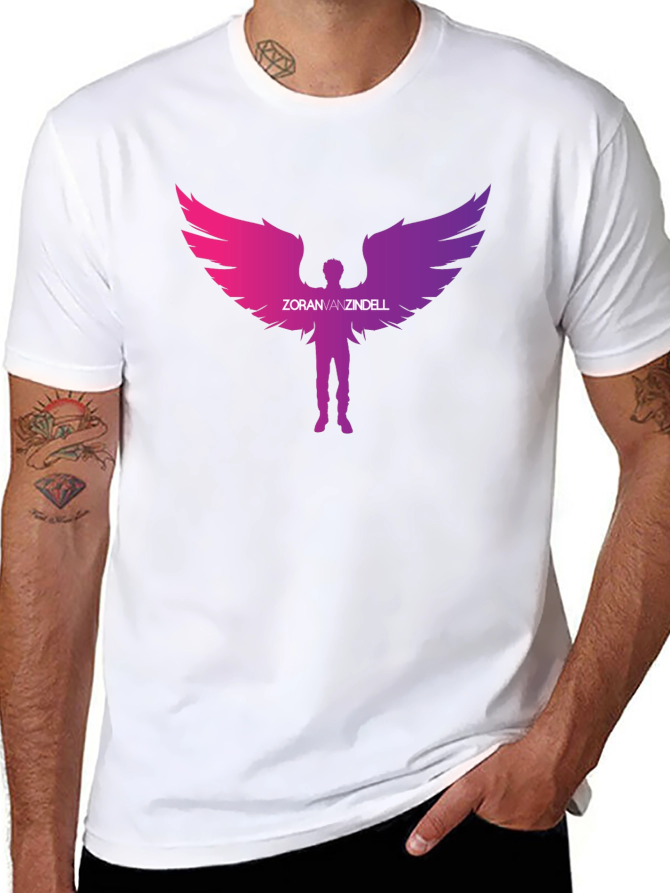 Zoran Vanzindell Angel Wings Black T-Shirt