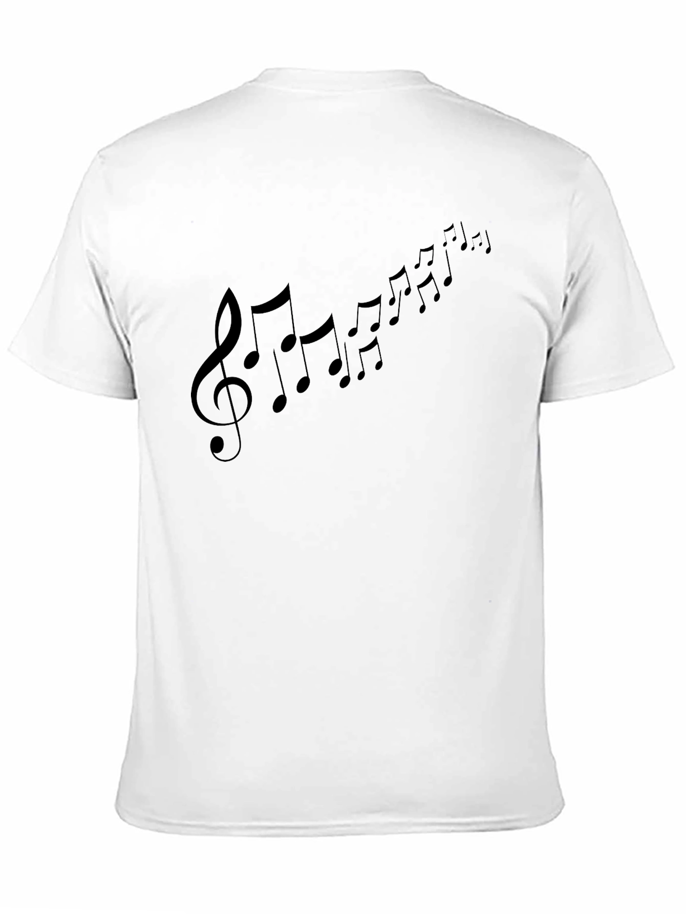 Musical Note Print Black T-Shirt