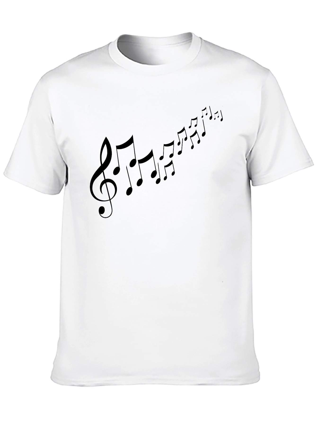 Musical Note Print Black T-Shirt