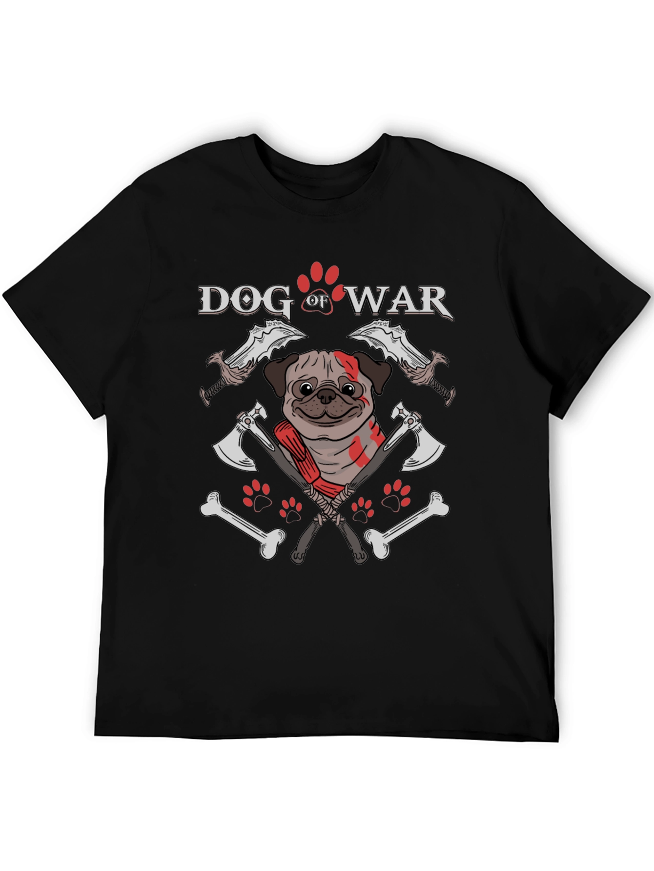 Dog of War T-Shirt: Pug Warrior Graphic Tee
