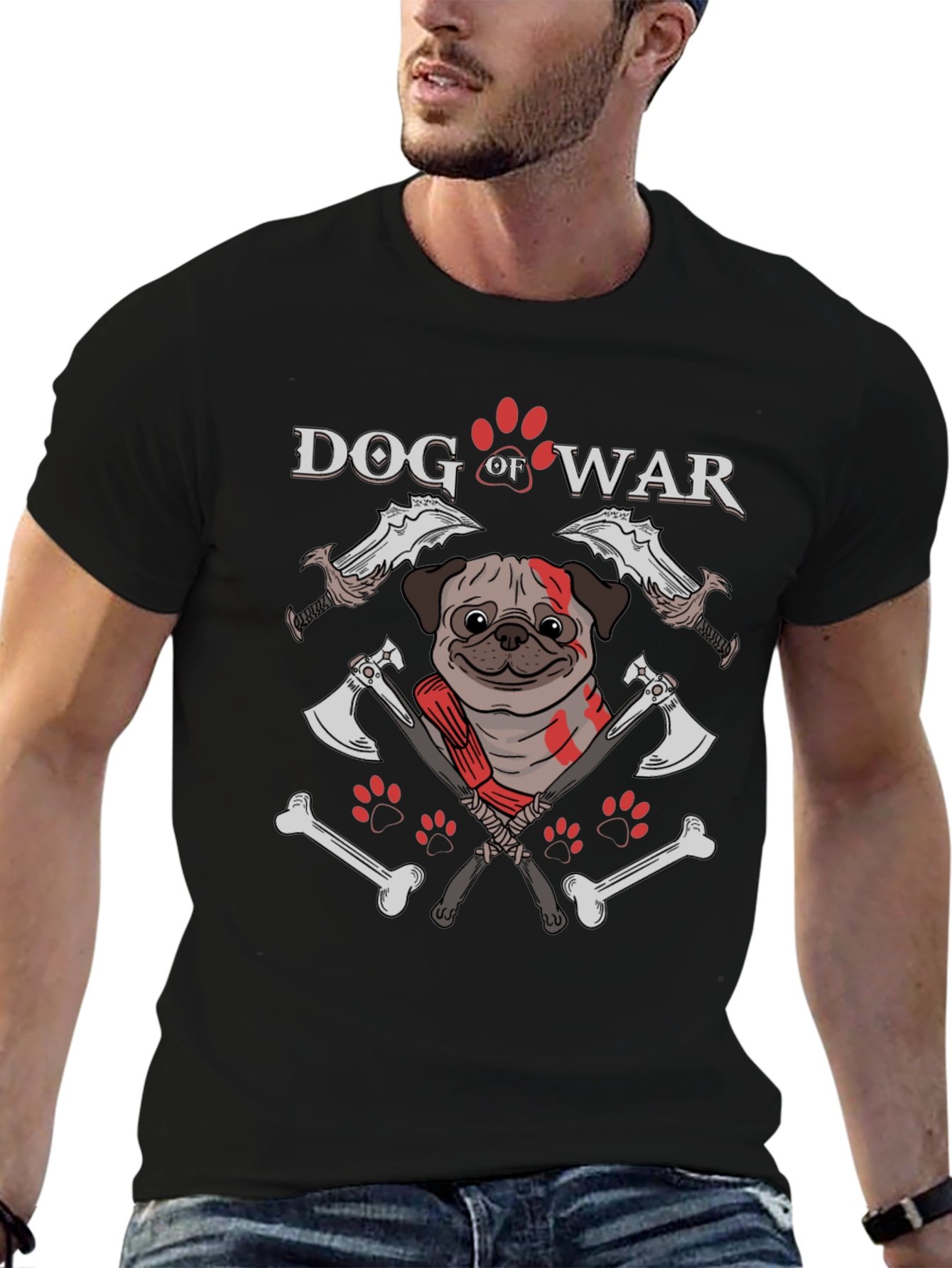 Dog of War T-Shirt: Pug Warrior Graphic Tee