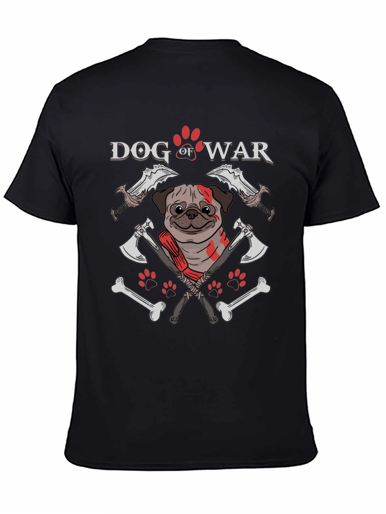 Dog of War T-Shirt: Pug Warrior Graphic Tee