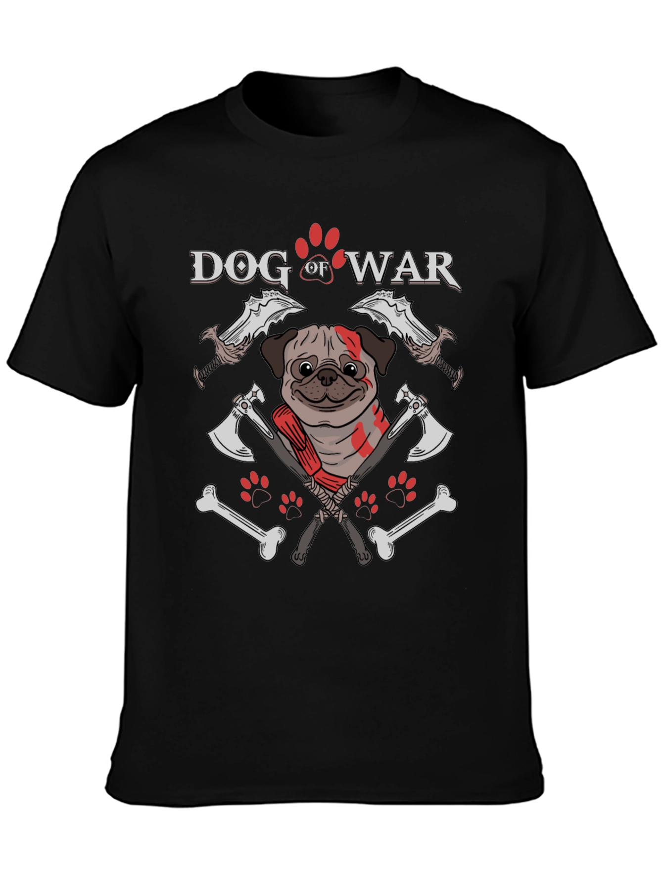 Dog of War T-Shirt: Pug Warrior Graphic Tee