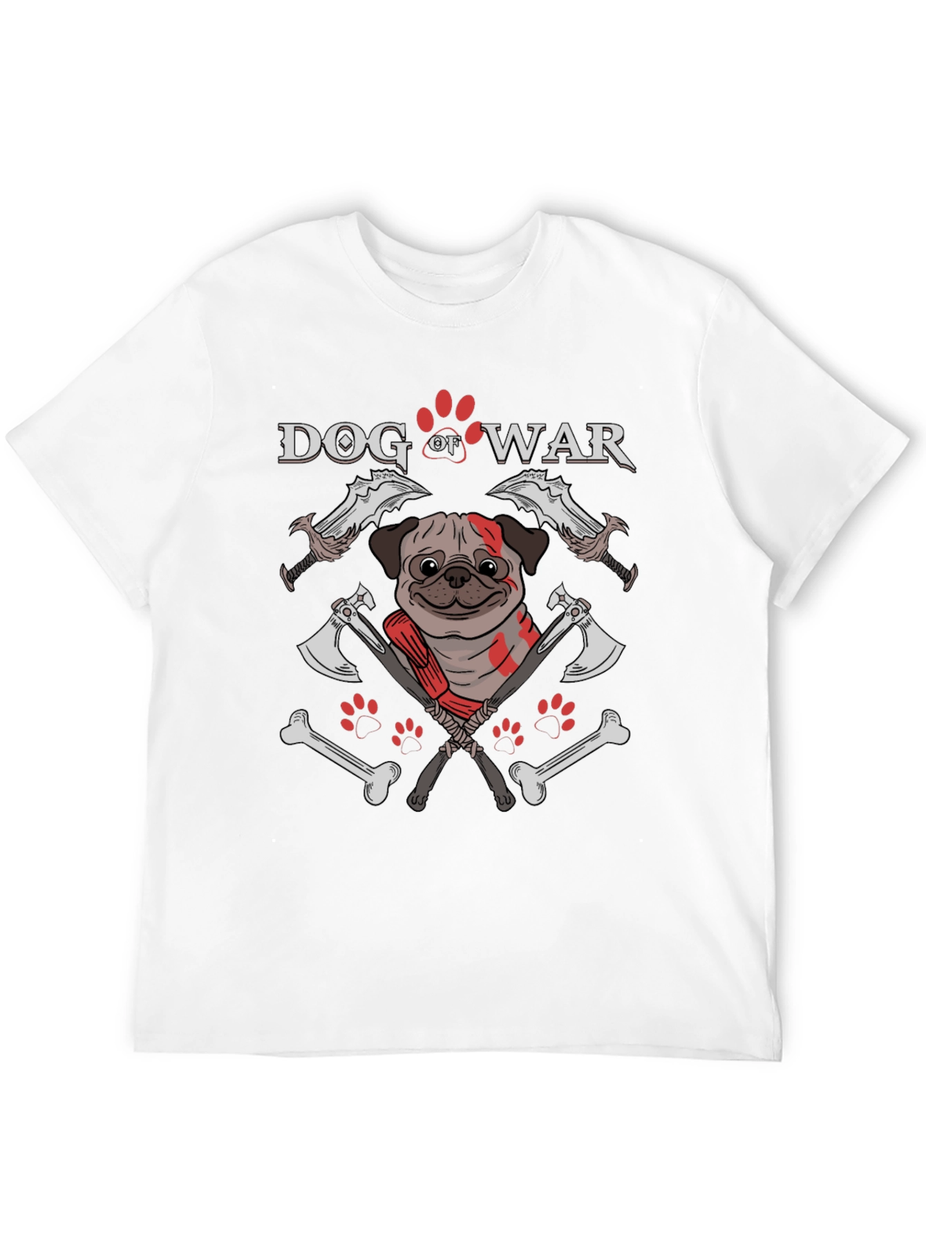 Dog of War T-Shirt: Pug Warrior Graphic Tee