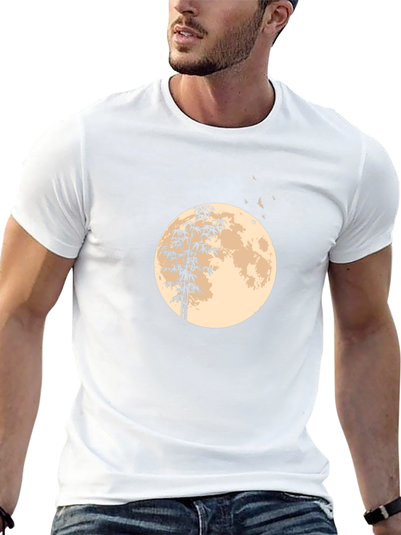 Moon Bamboo Graphic Tee - Black