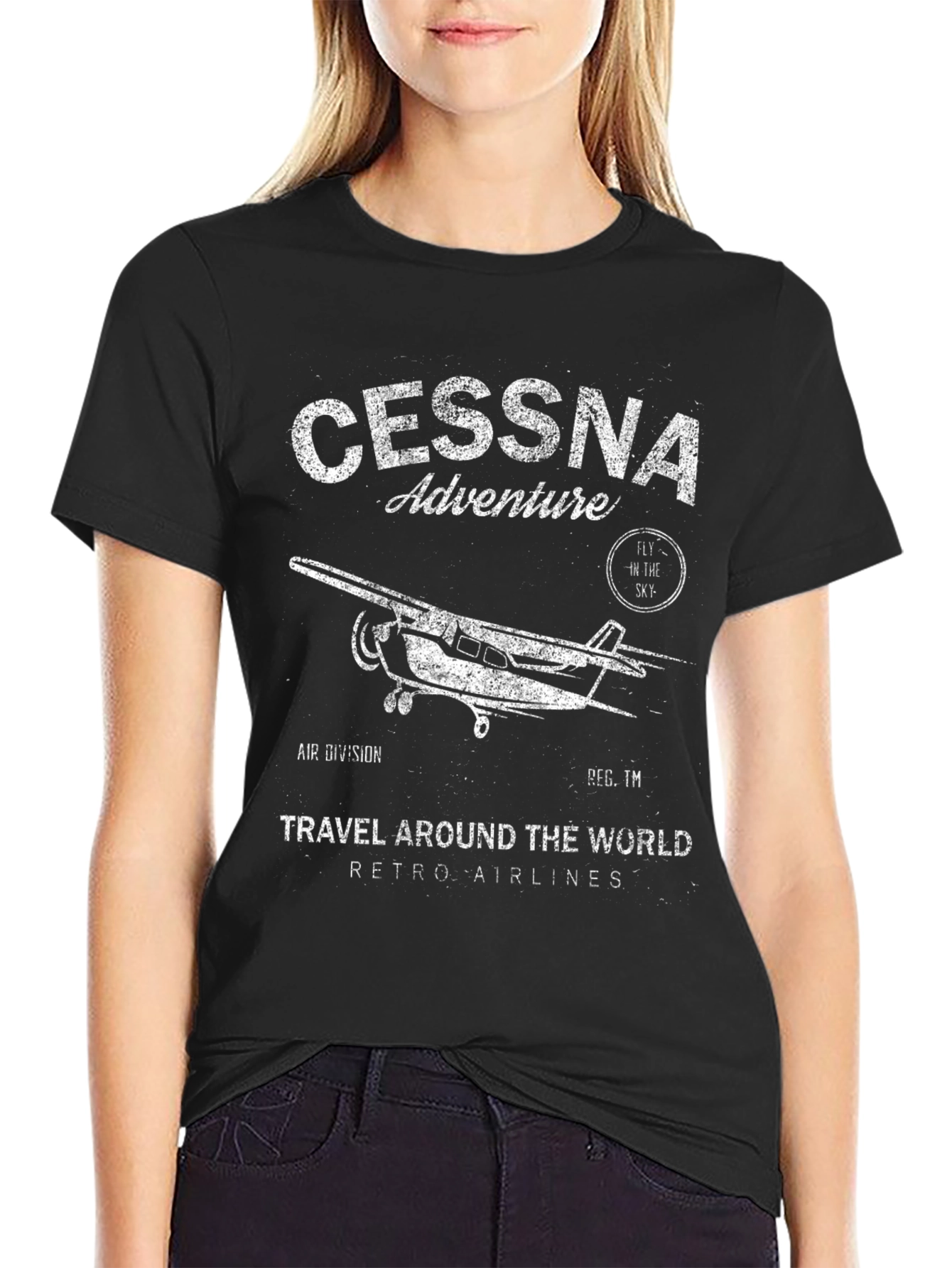 Cessna Adventure Retro Airlines Graphic Tee