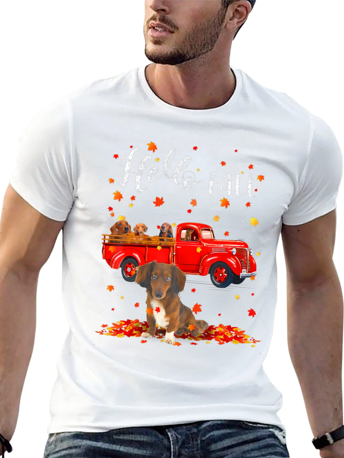 Hello Fall Dachshund T-Shirt