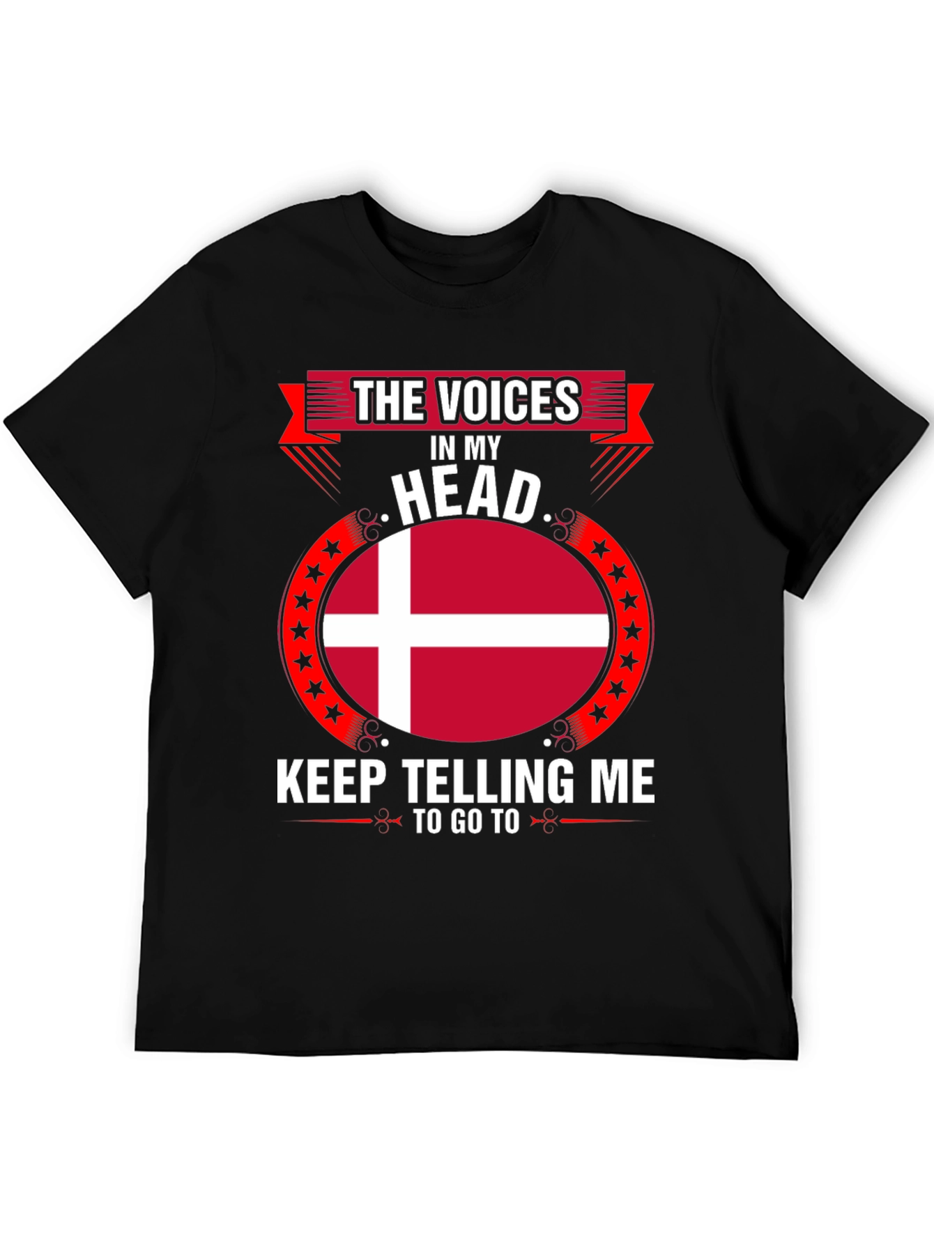 Danish Flag T-Shirt - The Voices in My Head